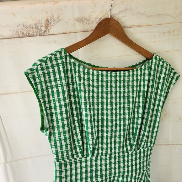 Kate Spade Green Gingham Ponte Dress - Picture 9 of 12